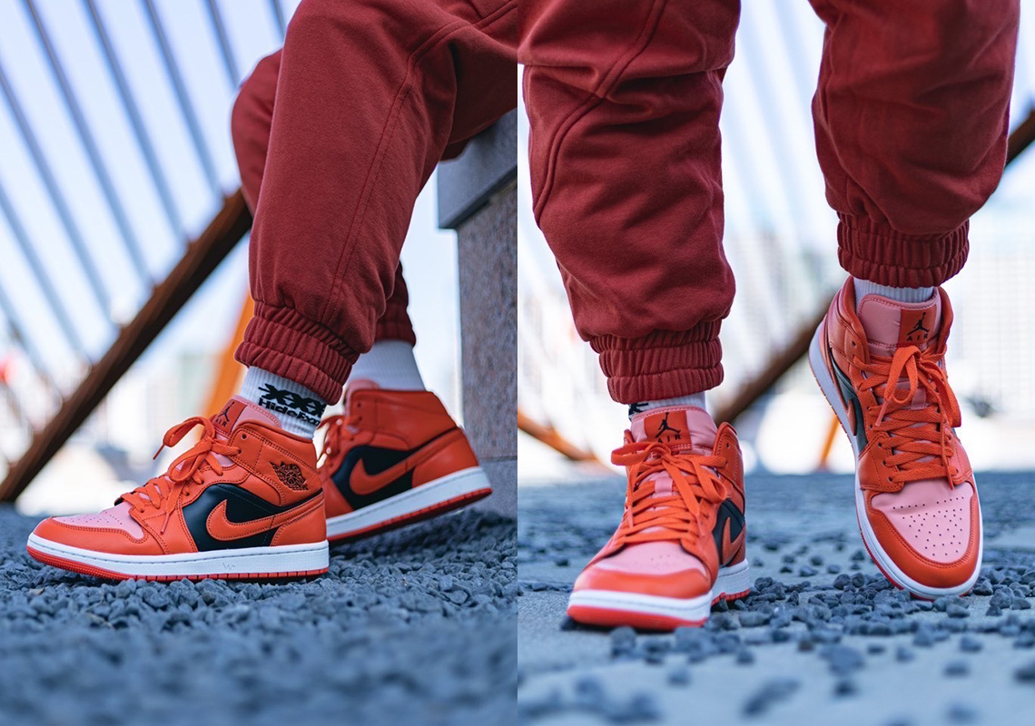 Air Jordan 1 Mid Orange Black Halloween 6