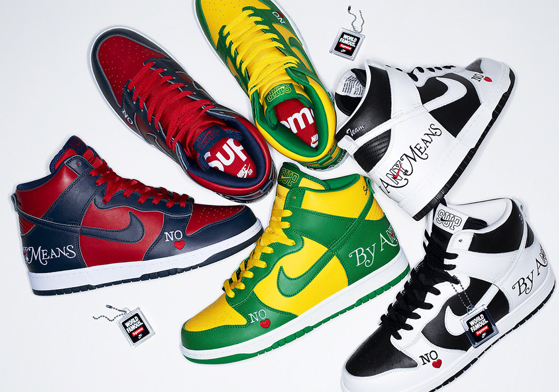 The Supreme x Nike SB Dunk High "By Any Means" Releases This Thursday, March 3rd