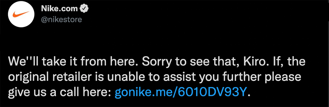 Nike Tweet 2018