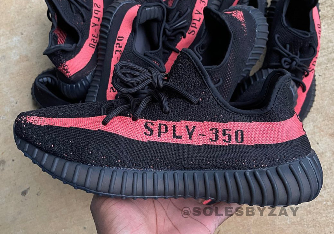 First Look At The adidas Yeezy Boost 350 v2 "Core Red" 2022 Retro