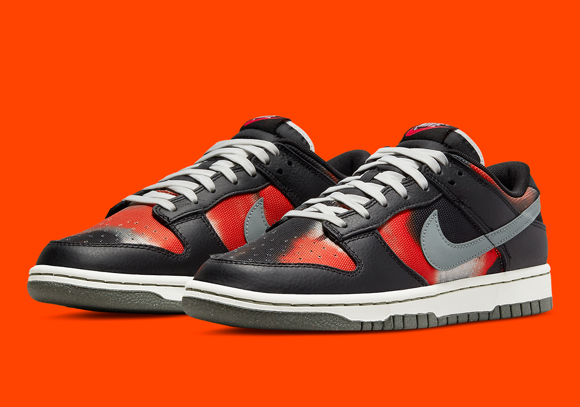 Official Images Of The Nike Dunk Low "Graffiti" In Black And Orange