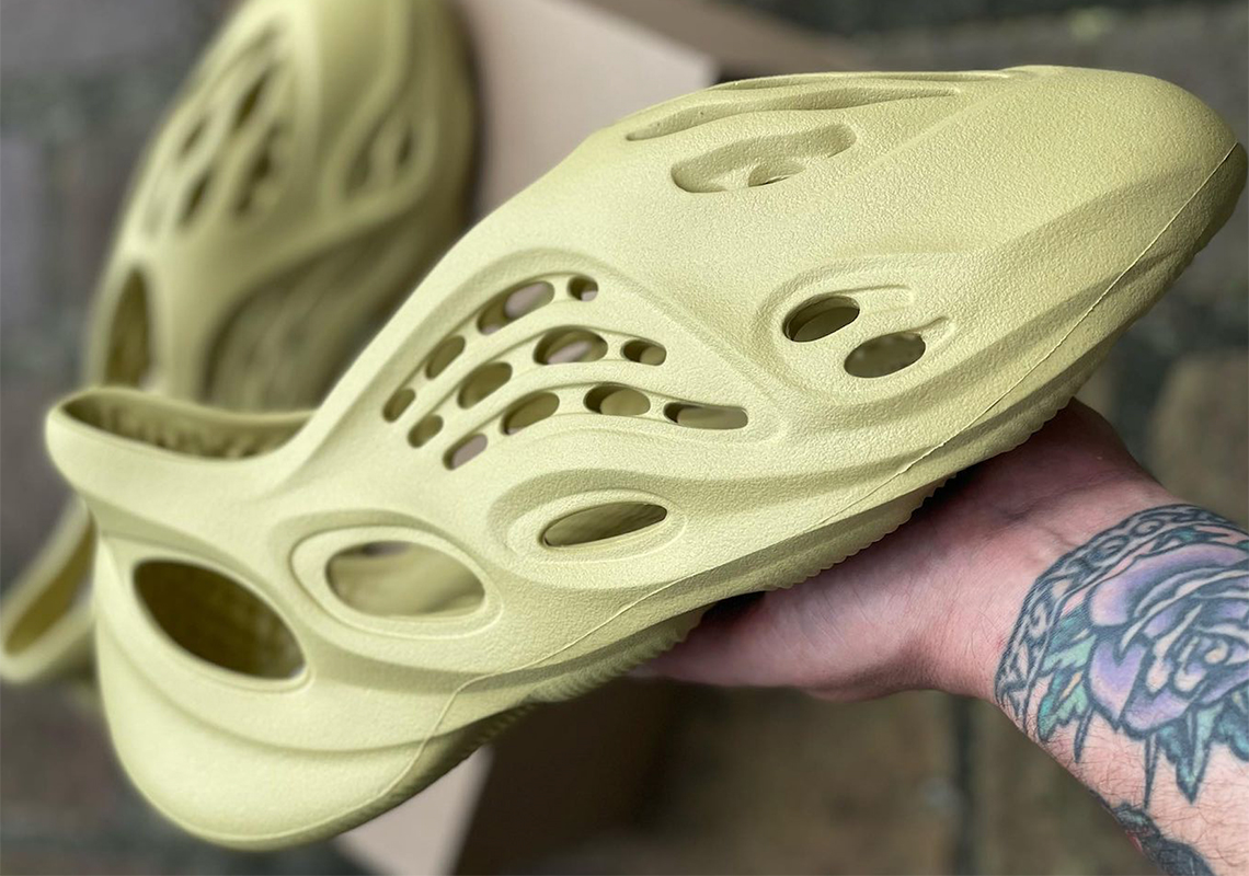 First Look At The adidas Yeezy Foam Runner "Sulfur" Releasing On April 16th