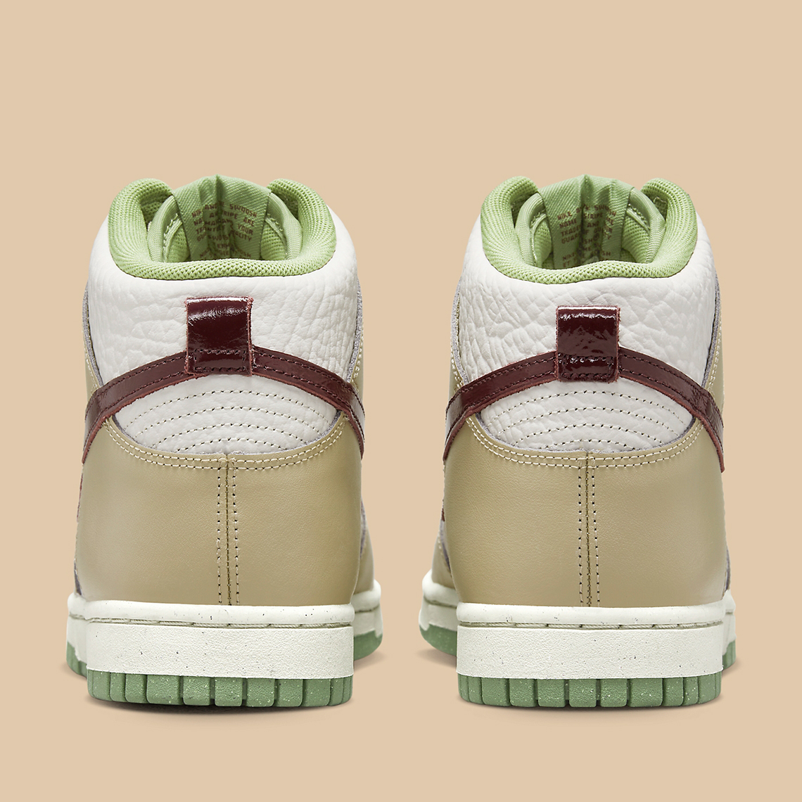Nike Dunk High Tumbled Leather Tan Brown Green 6