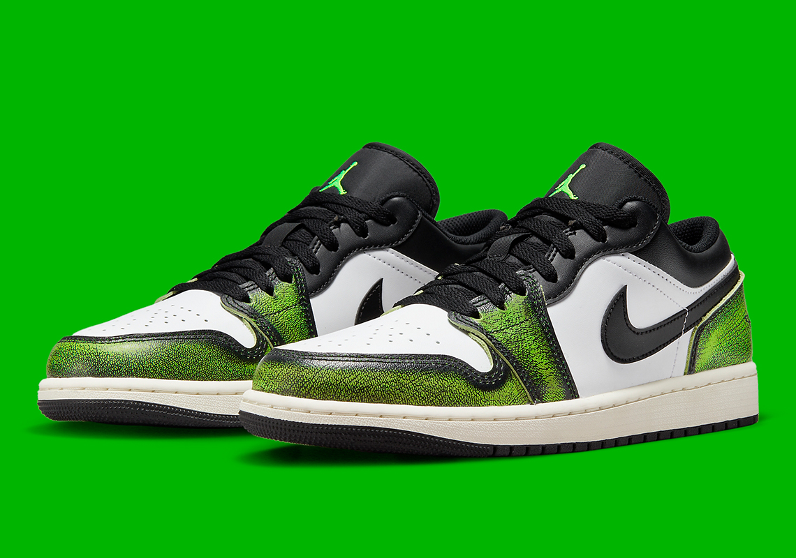 The Wear-Away Air Jordan 1 Low Reveals Layer Of Green