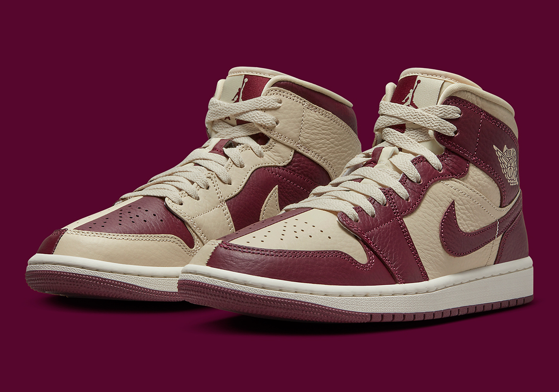 "Beach" And "Cherrywood Red" Dress The Latest Split-Colored Air Jordan 1 Mid