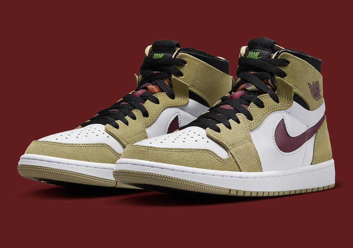 Air Jordan 1 Zoom Cmft Khaki Maroon Ct0978 203 2