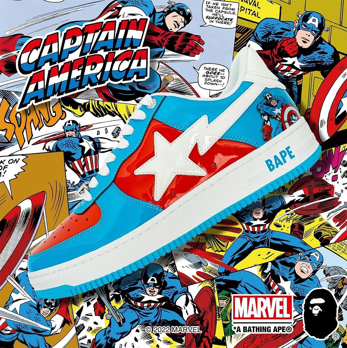 Marvel Bape Bapesta Captain America