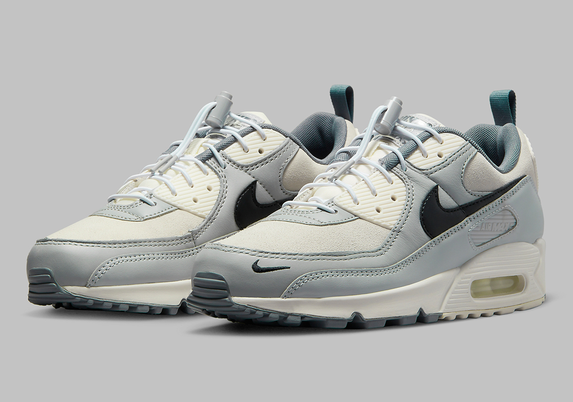 Lace Toggles Lock Down This “Grey/Cream” Offering Of The Nike Air Max 90