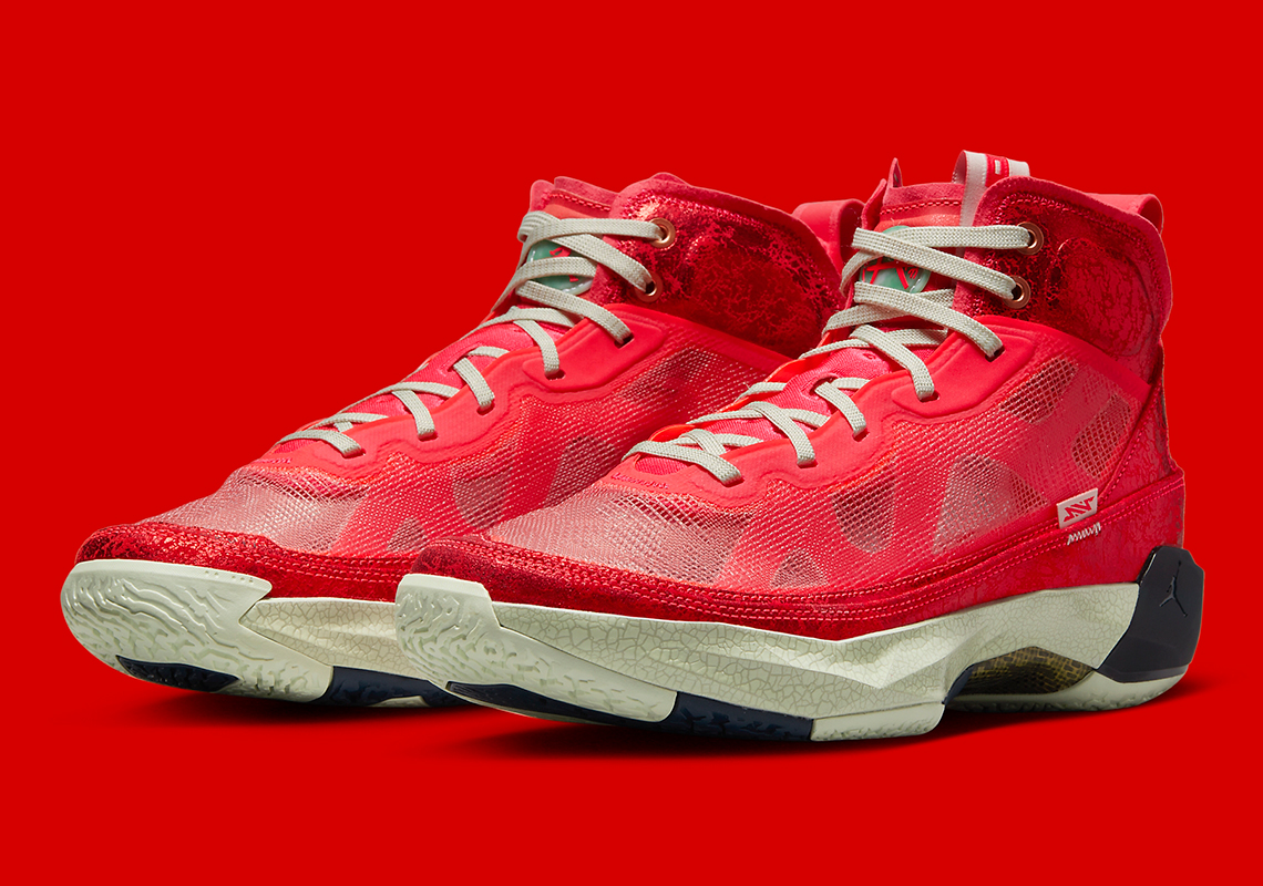 The Air Jordan 37 "Rui Hachimura" Features Bold Red Flair And Cracked Detailing
