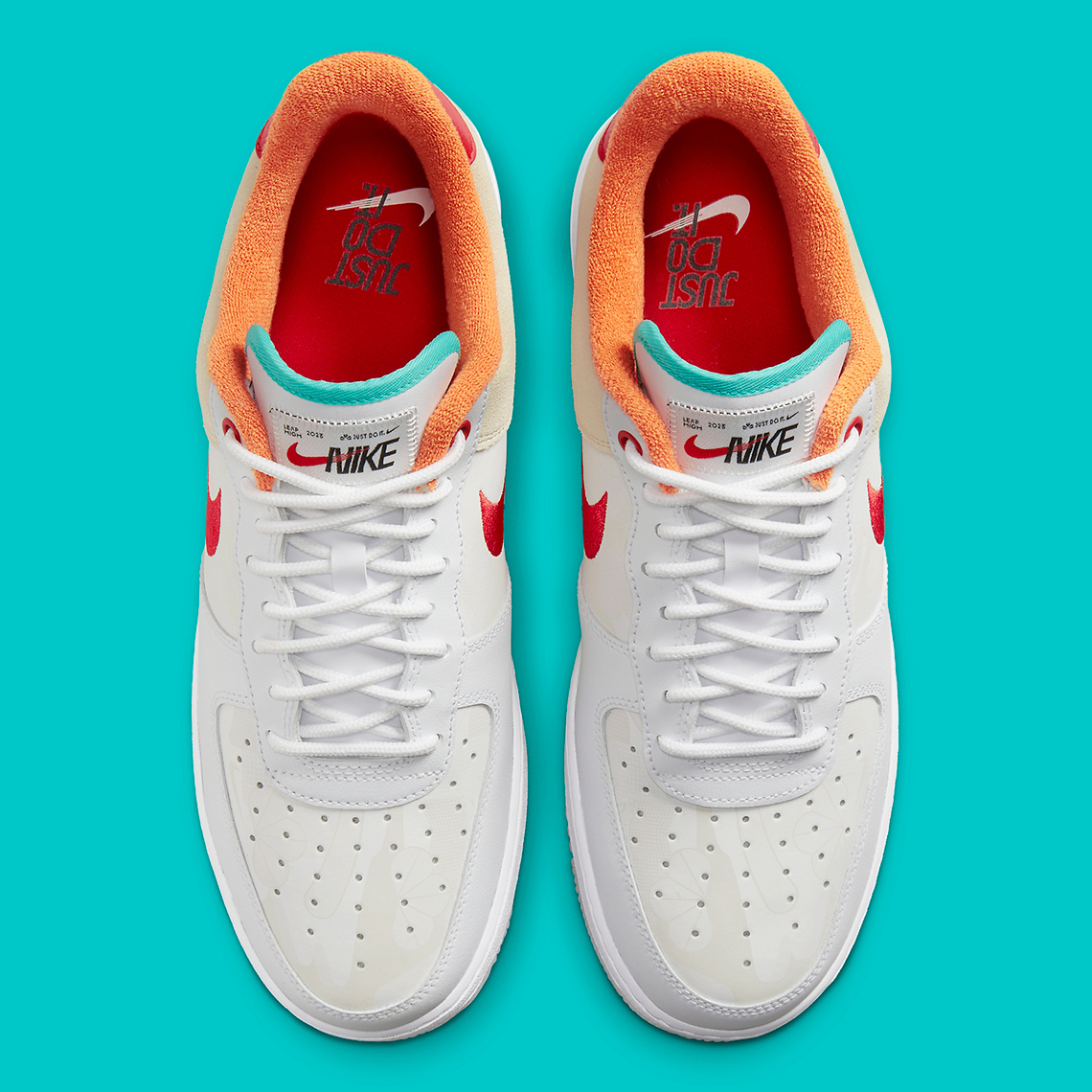 Nike Air Force 1 Low Just Do It White Red Teal 5