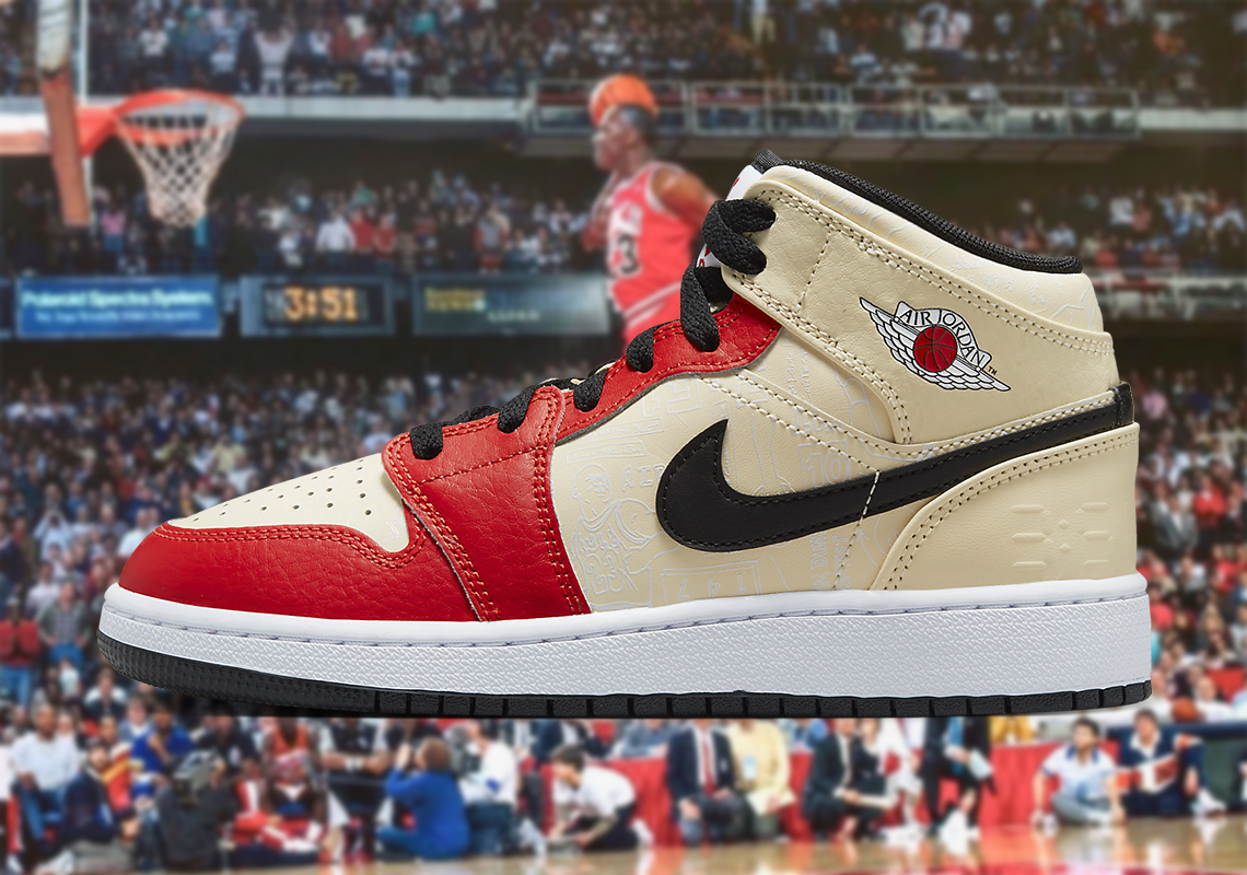 Michael Jordan's Iconic Free Throw Line Dunk Is Cemented With An Air Jordan 1 Mid