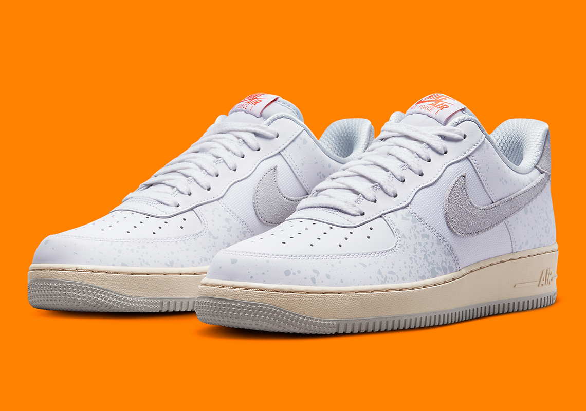 Nike Air Force 1 Low Splatter White Grey Orange Fd9758 100 4
