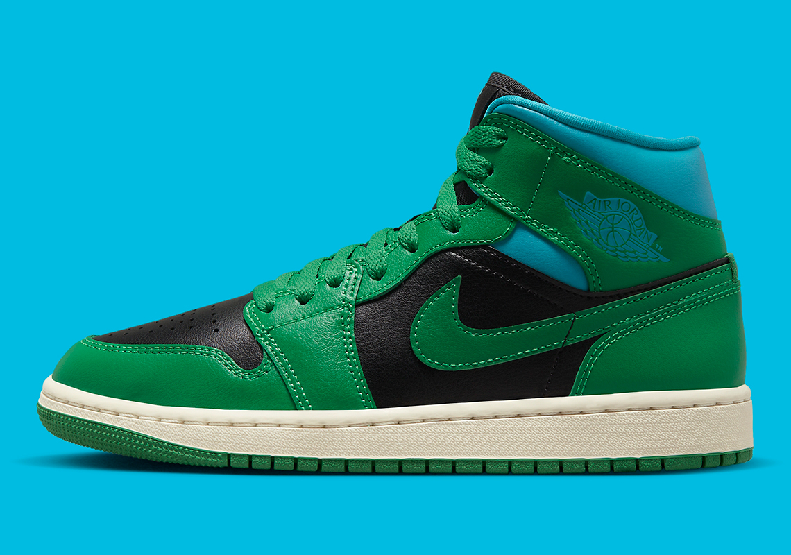 Air Jordan 1 Mid Green Black Blue Bq6472 033 4