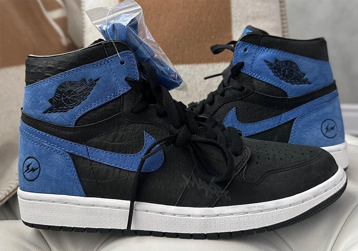 Mayor Teases A fragment design x Air Jordan 1 "Royal" Sample Featuring Black Crocodile Skin