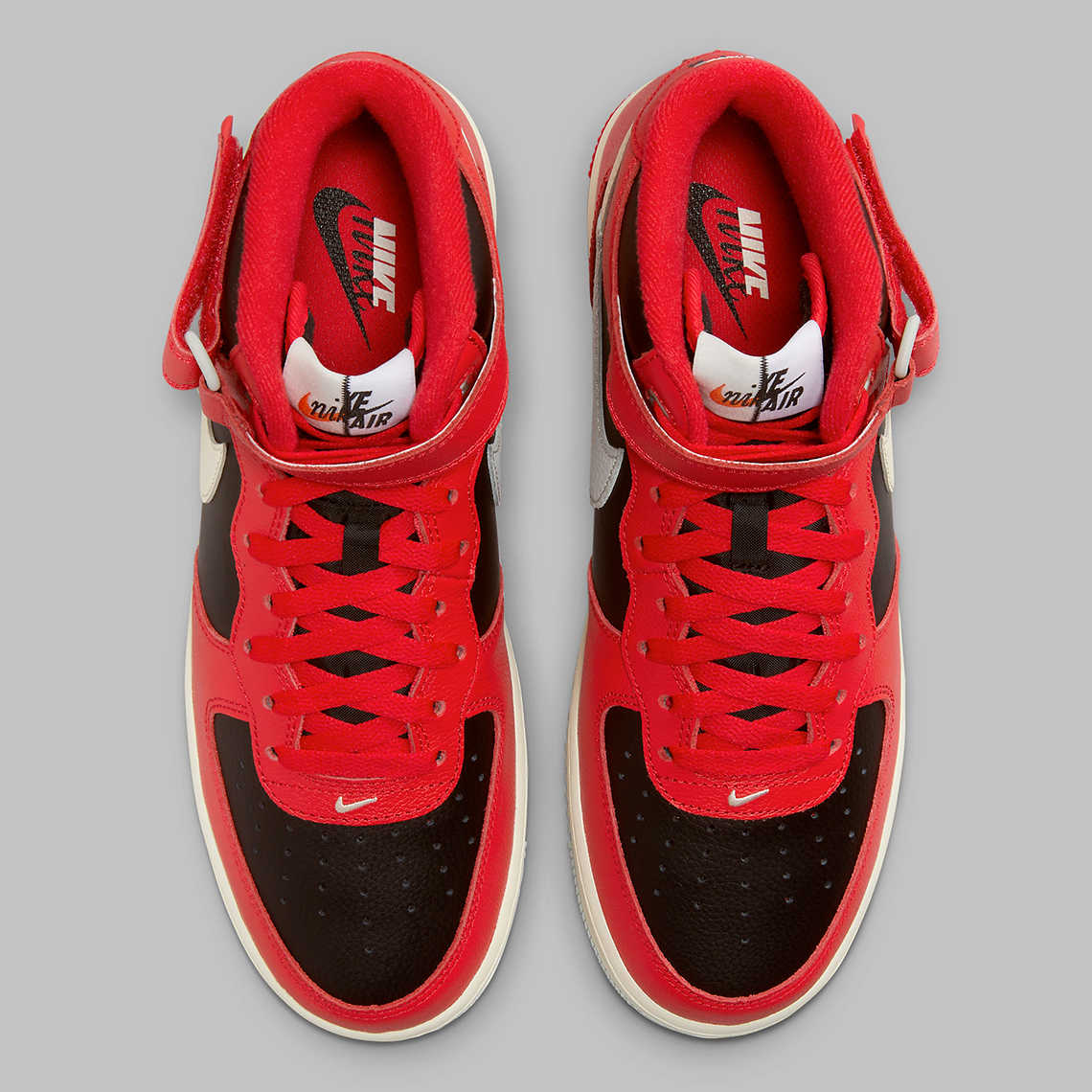 Nike Air Force 1 Mid Split Red Black Dz2554 001 4