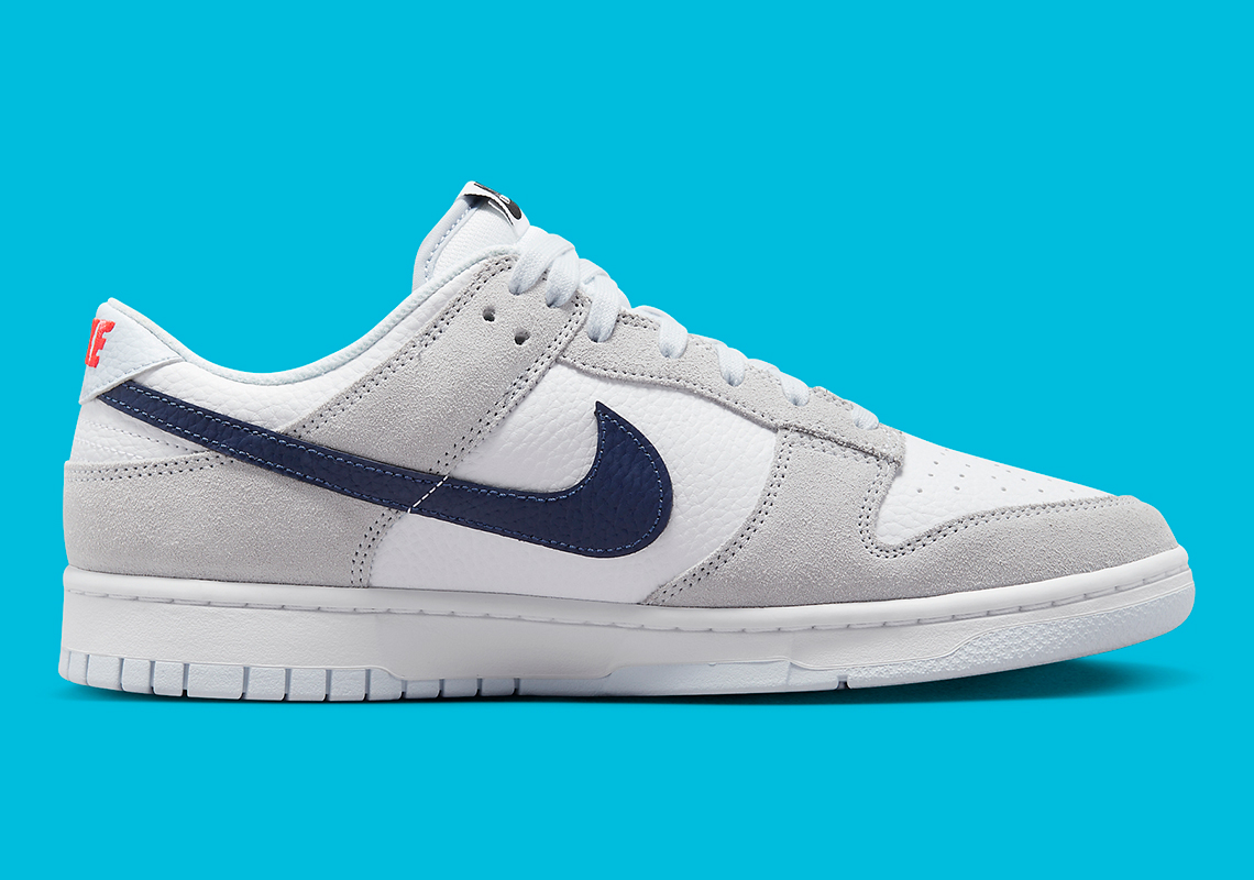 Nike Dunk Low Grey Navy Mini Swoosh 1