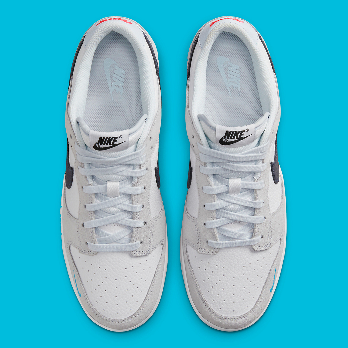 Nike Dunk Low Grey Navy Mini Swoosh 8