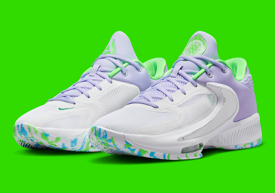 Nike Zoom Freak 4 White Lilac Green Silver Dj6149 101 5