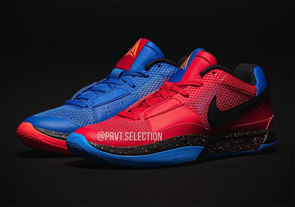 Mismatched "University Red" And "Game Royal" Pulses Across The Nike Ja 1
