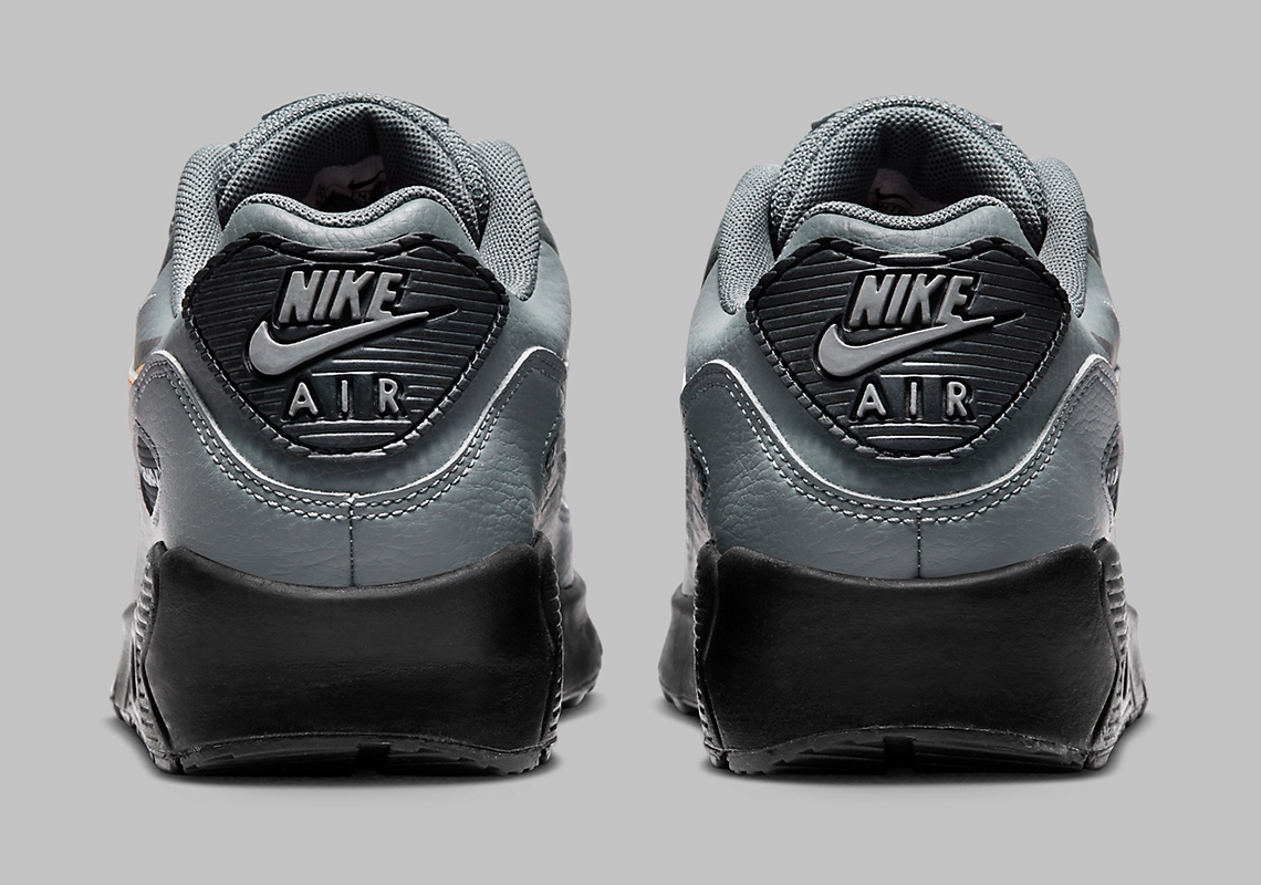 Nike Air Max 90 Gs Grey Black Multi Swoosh Fn7785 001 4