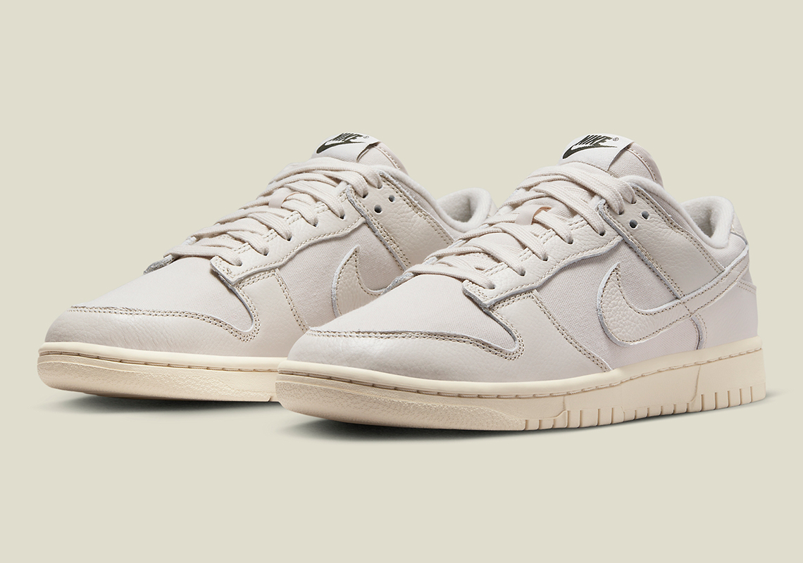 Canvas And Leather Pair For The Nike Dunk Low "Light Orewood Brown"