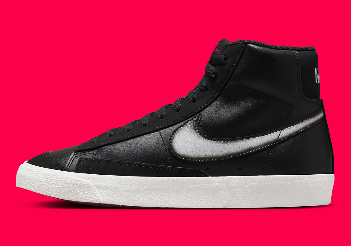 Nike Blazer Mid 77 Black White Fuchsia Fd6924 001 4