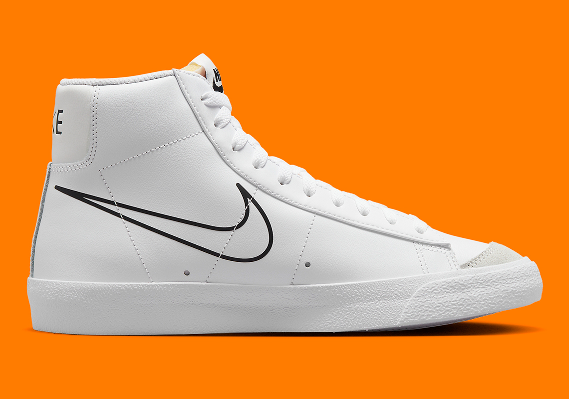Nike Blazer Mid 77 Double Swoosh White Black Orange Fn7809 100 7