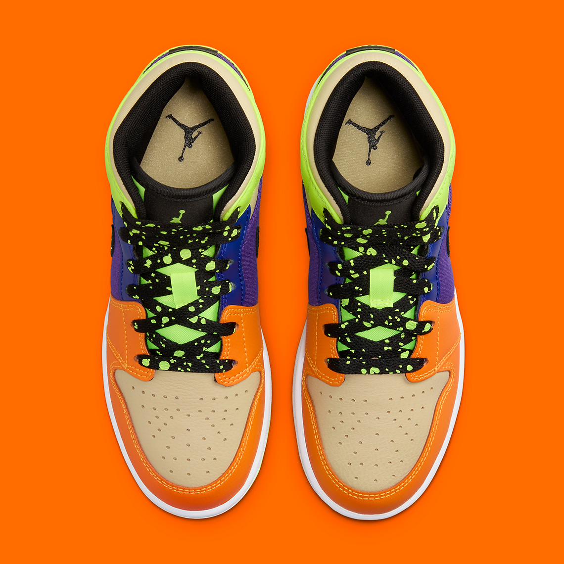 Air Jordan 1 Mid Se Gs Volt Black Vivid Orange Fd8795 700 6