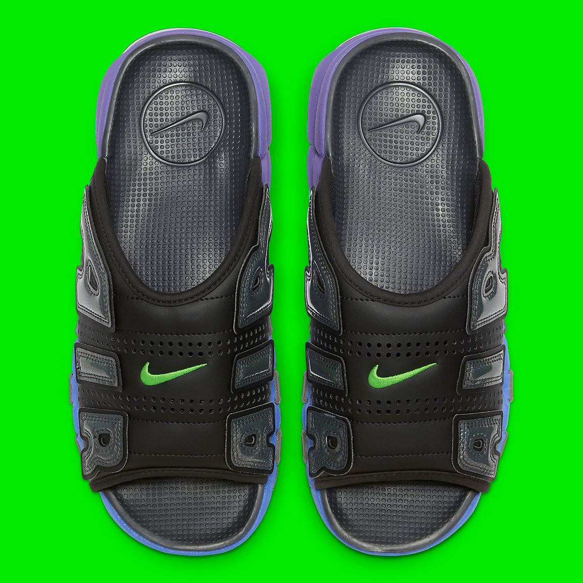 Nike Air More Uptempo Slide Black Purple Royal Fn8893 034 3
