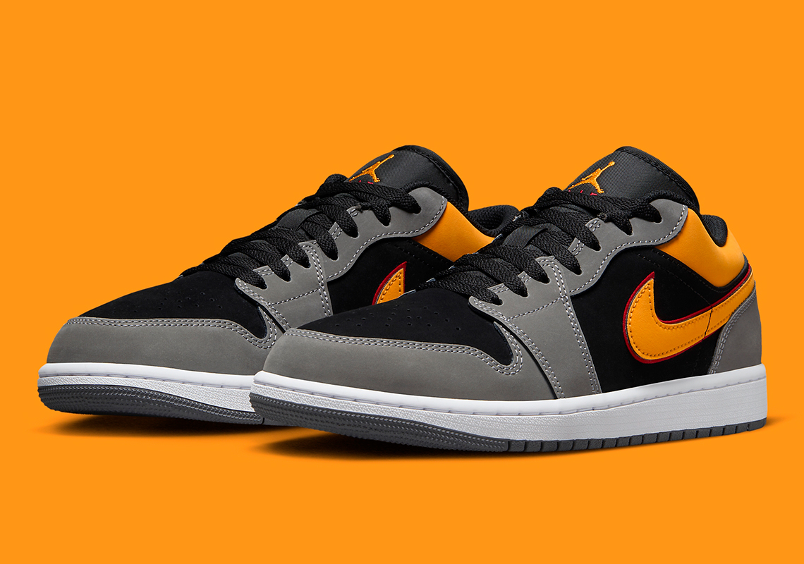 Air Jordan 1 Low Black Vivid Orange Light Graphite Cardinal Red Fn7308 008 5