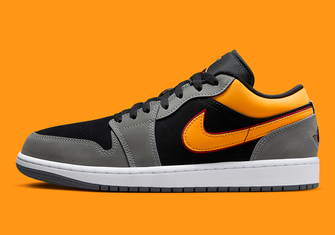 Air Jordan 1 Low Black Vivid Orange Light Graphite Cardinal Red Fn7308 008 9