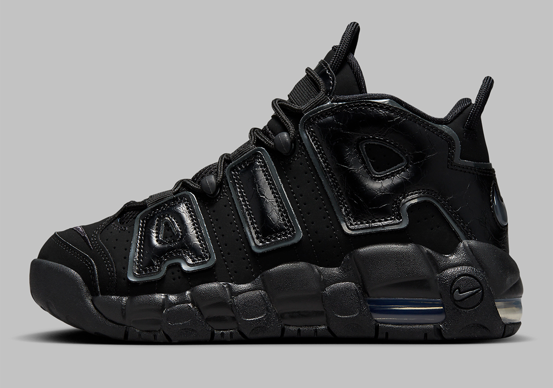 Nike Air More Uptempo Gs Triple Black Fv2264 001 8