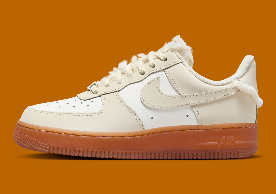 Nike Air Force 1 Low Lx Sail Gum Faux Fur Fv3701 119 4