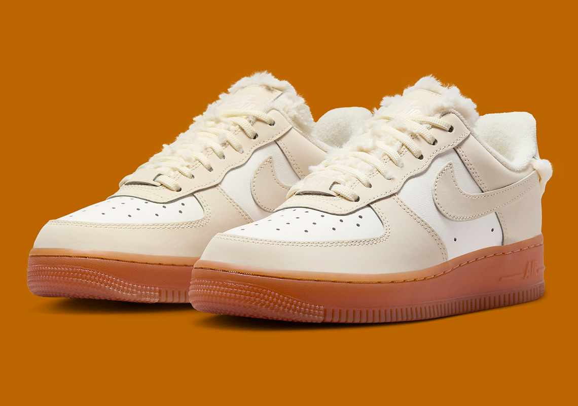 Nike Air Force 1 Low Lx Sail Gum Faux Fur Fv3701 119 5