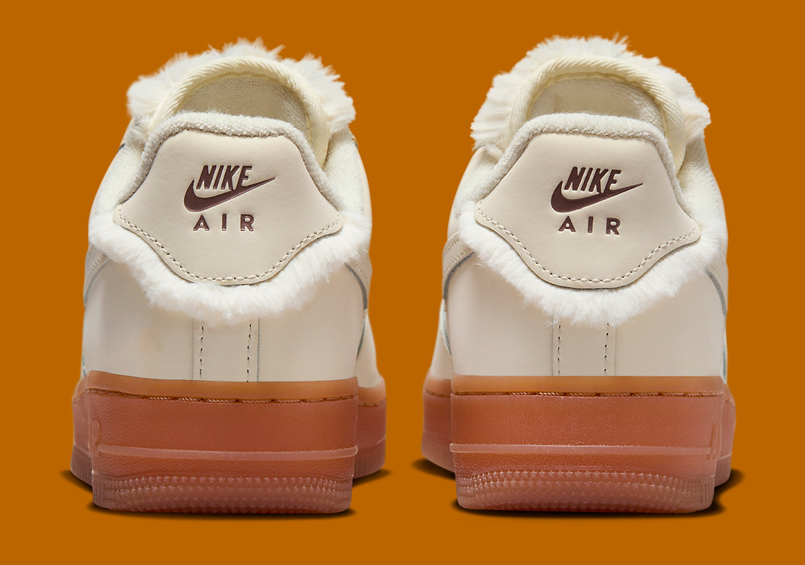 Nike Air Force 1 Low Lx Sail Gum Faux Fur Fv3701 119 9