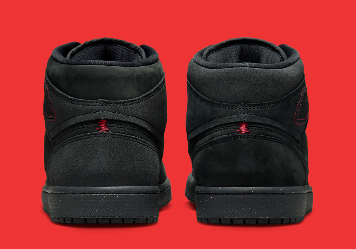 Air Jordan 1 Mid Monochrome Black University Red Fd8634 001 6