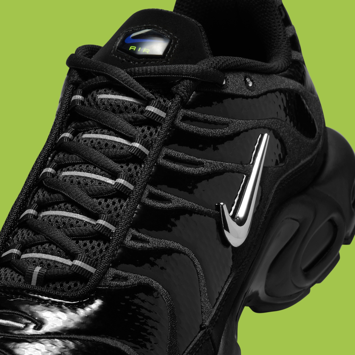 Kids Nike Air Max Plus Black Lime Green 09