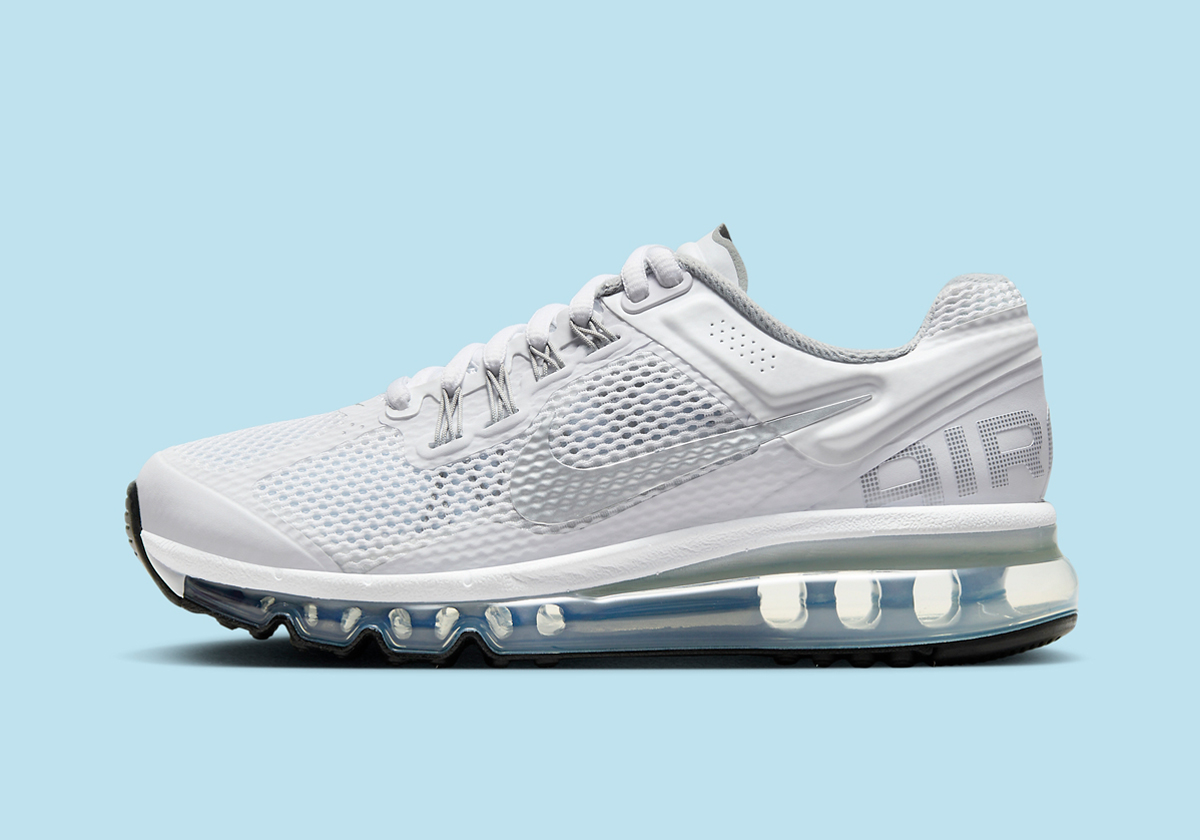 Nike Air Max 2013 Gs White Metallic Silver 555426 100 4