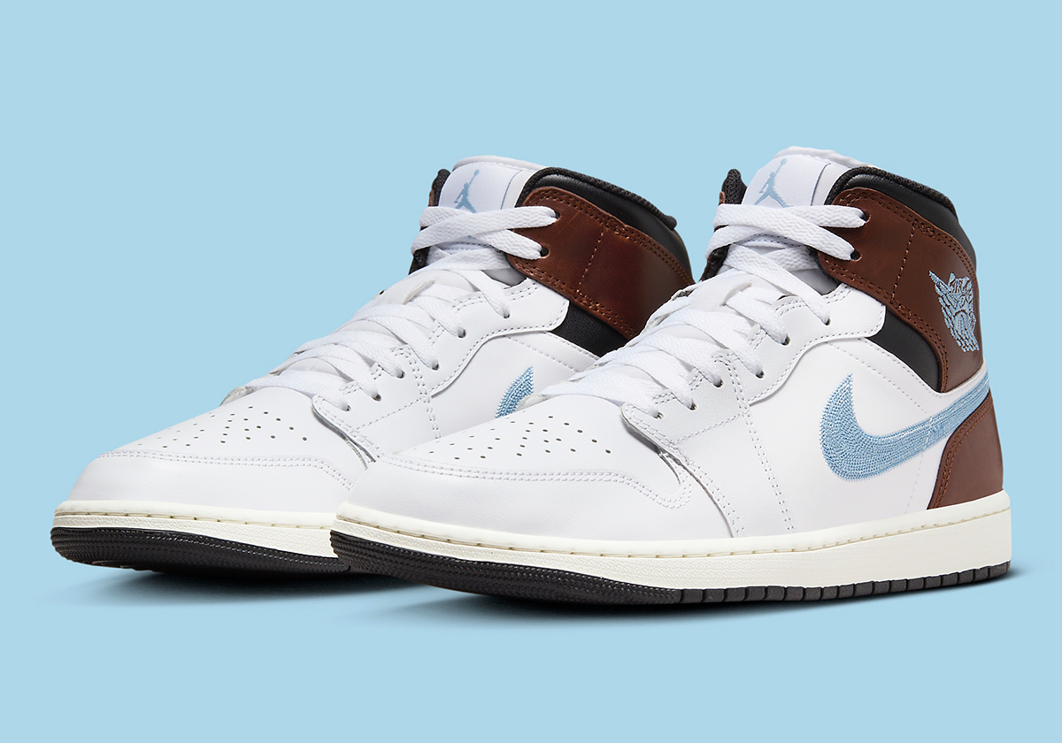 Embroidered Swoosh Leads An Upscale Air Jordan 1 Mid SE