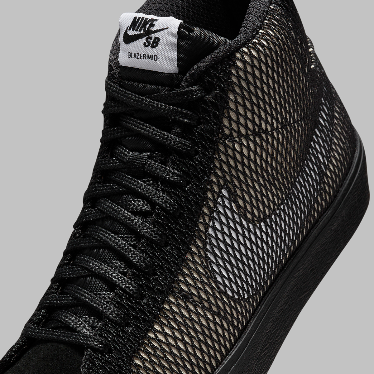 Nike Sb Blazer Mid Black Mesh Netting 9