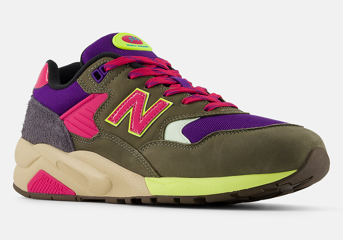New Balance 580 Patent Olive Pink Mt580sfa 2