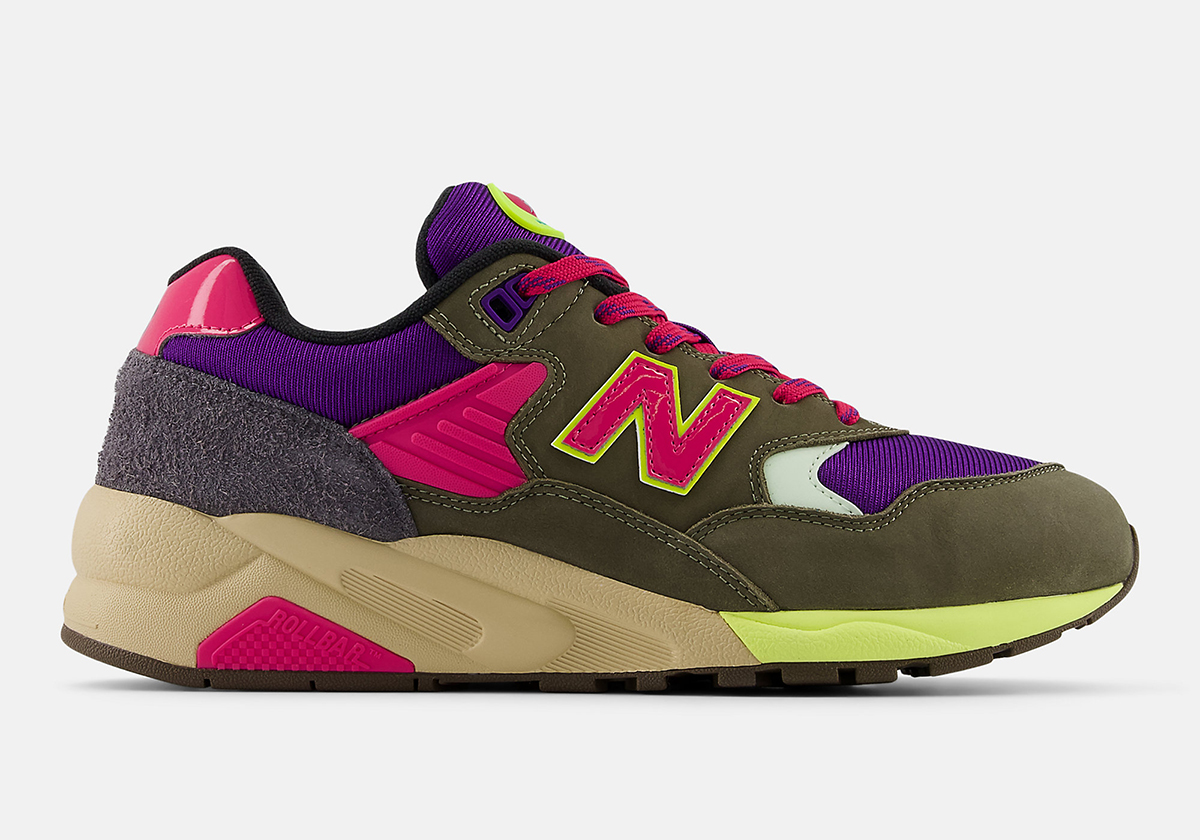 New Balance 580 Patent Olive Pink Mt580sfa 3