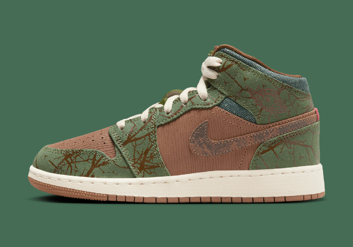 Air Jordan 1 Mid Gs Sneaker School Treeline Fq8101 200 12