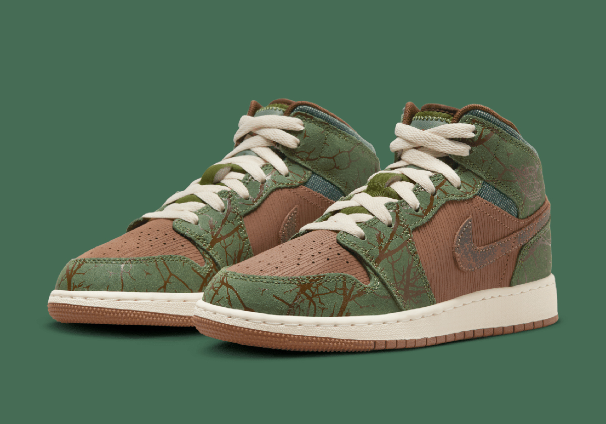 Air Jordan 1 Mid Gs Sneaker School Treeline Fq8101 200 2