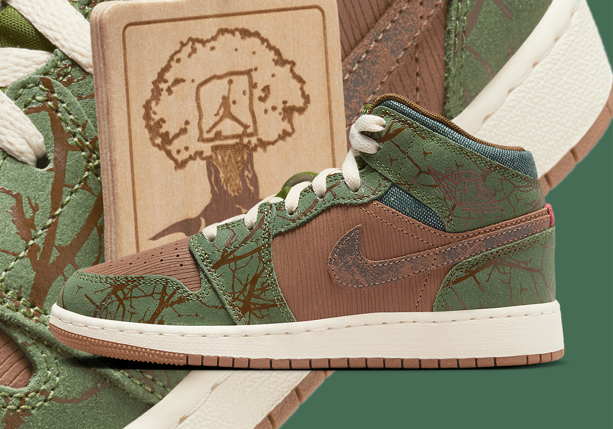 The  Jordan Sneaker School Series Continues With The Air Jordan 1 Mid “Treeline”