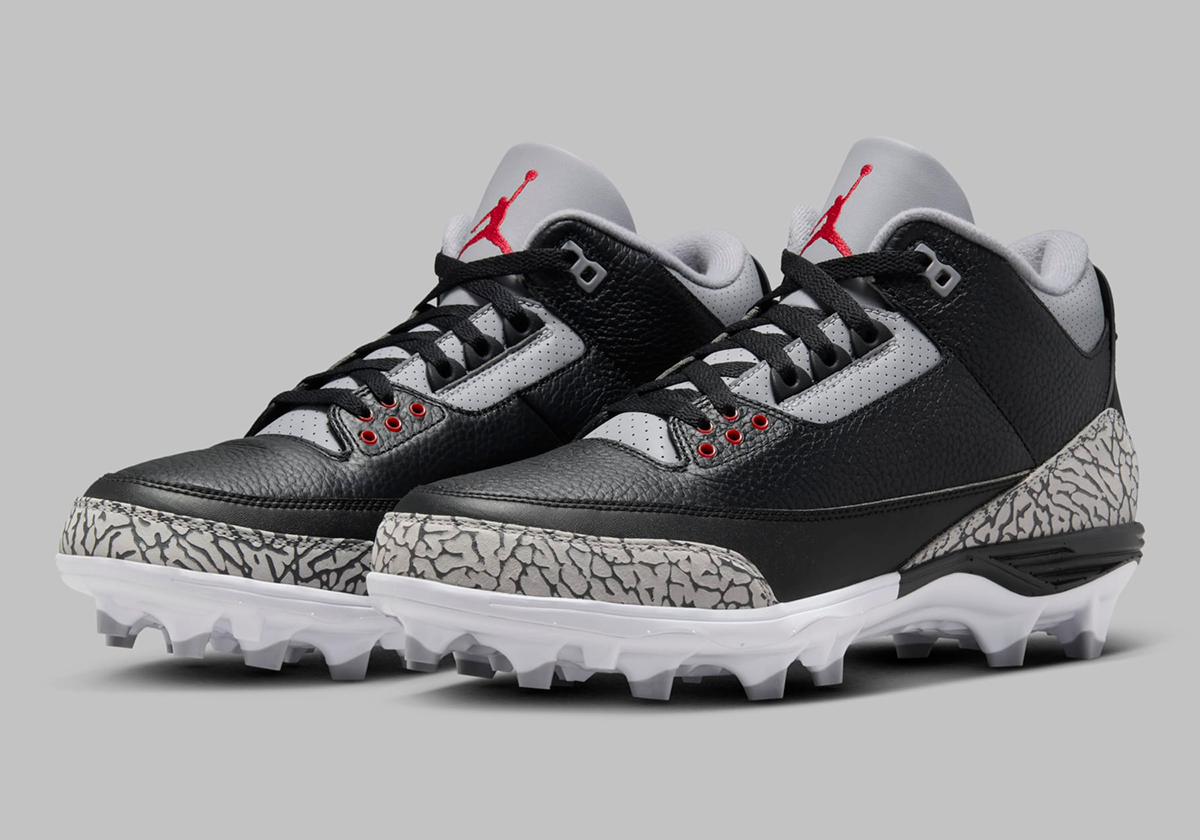 Air Jordan 3 Black Cement Cleats Fz8626 001 2