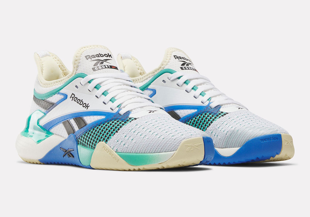 Reebok Nano Court Pickleball White Green Blue Cream