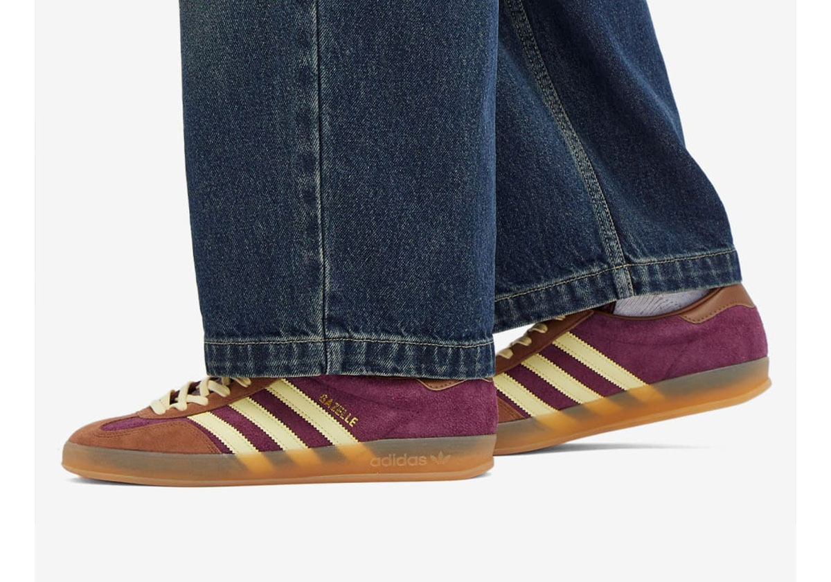 Adidas Gazelle Indoor Maroon Almost Yellow Preloved Brown Ji0324 5