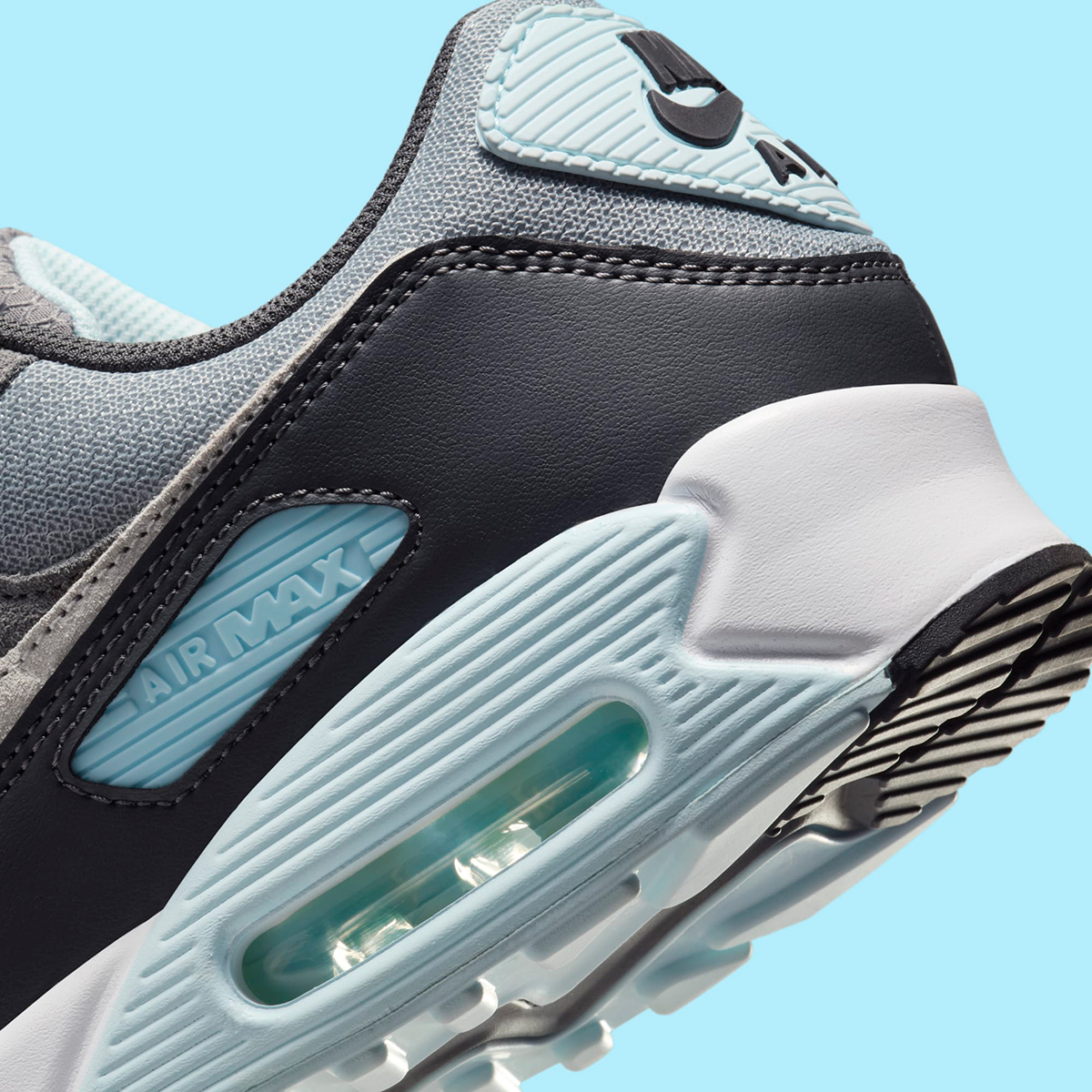 Nike Air Max 90 Grey Black Glacier Blue Dm0029 009 6
