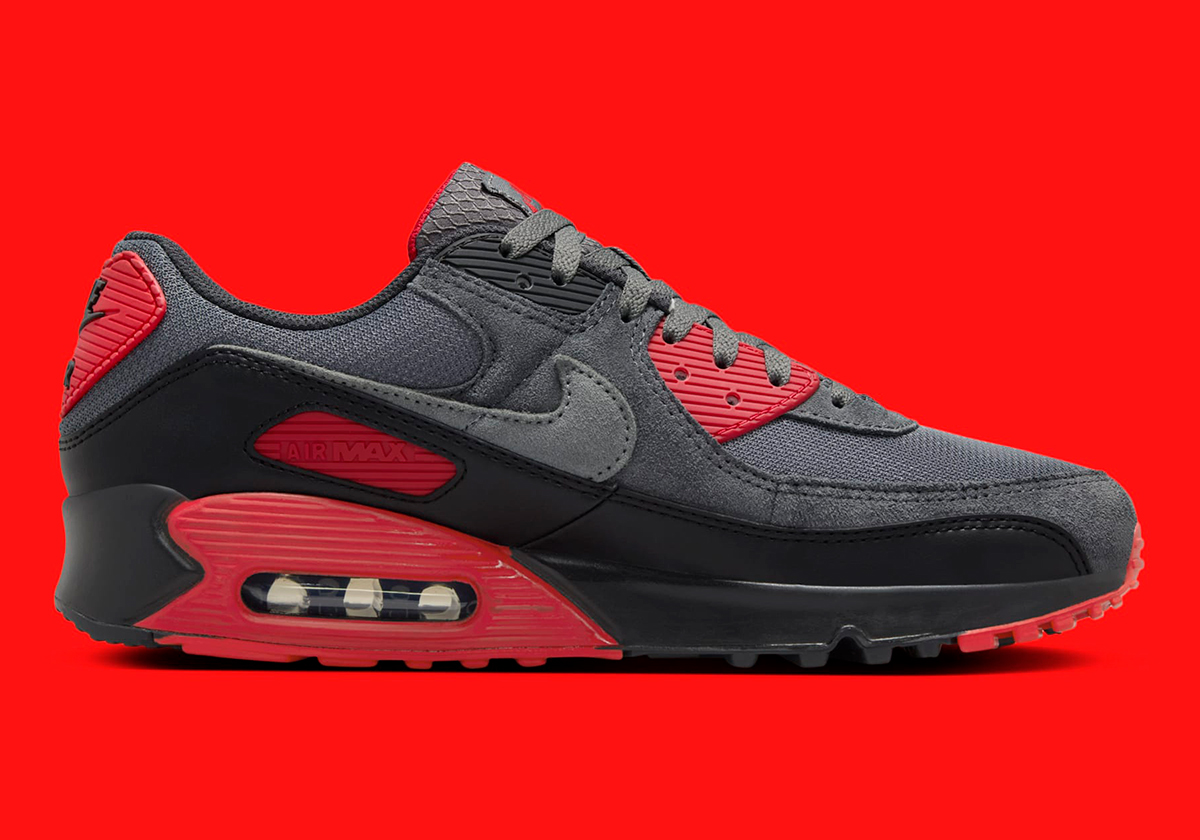 Nike Air Max 90 Grey Black Red Dm0029 007 6